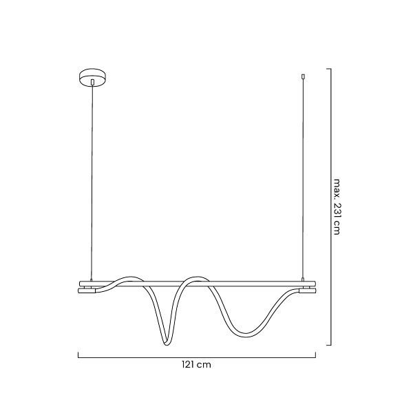 Lampa wisząca SERPIENTE 120 czarna - Moosee